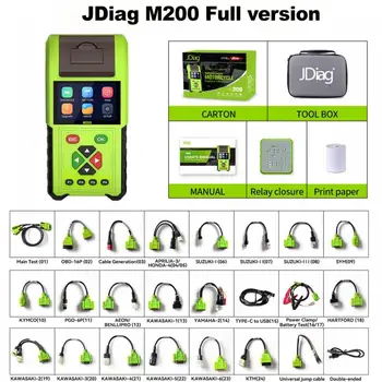 JDiag M200 Motorcycle Diagnostic Scanner Moto Diagnose Clear Fault Code Tool ABS Engine Battery Tester For BMW Yamaha Kawasaki