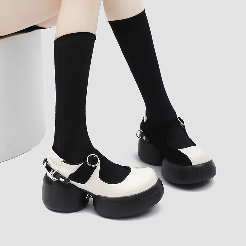Japanese Style Women Mary Jane Shoes Spring Preppy Round Toe Flats Buckle Strap