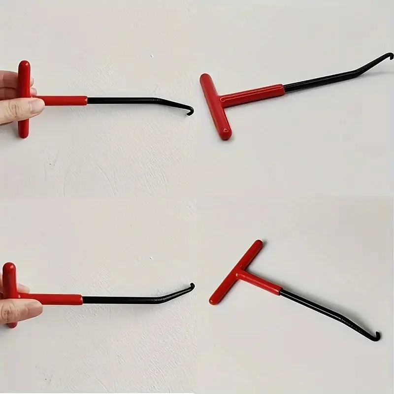 T-Handle Spring Tool for Effortless Brake, Clutch, and Exhaust Maintenance - Easy, Tool-Free Operation in Red/Black