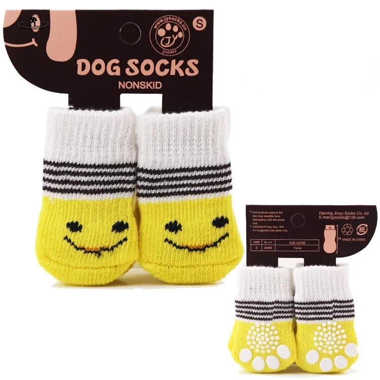 Winter Warm Dog Socks 4pcs Christmas Pets Shoes Non-slip Knitted Doggy Kittens Boots for Small Dogs Chihuahua Teddy Products