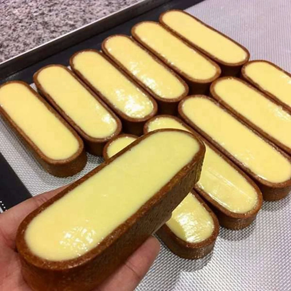 15ks oválné tartlet molds děrovaný koláč molds pro bankovnictví nerez ocel kolo blanket prsten pro koláč mousse pies sýrový paj se šunkou