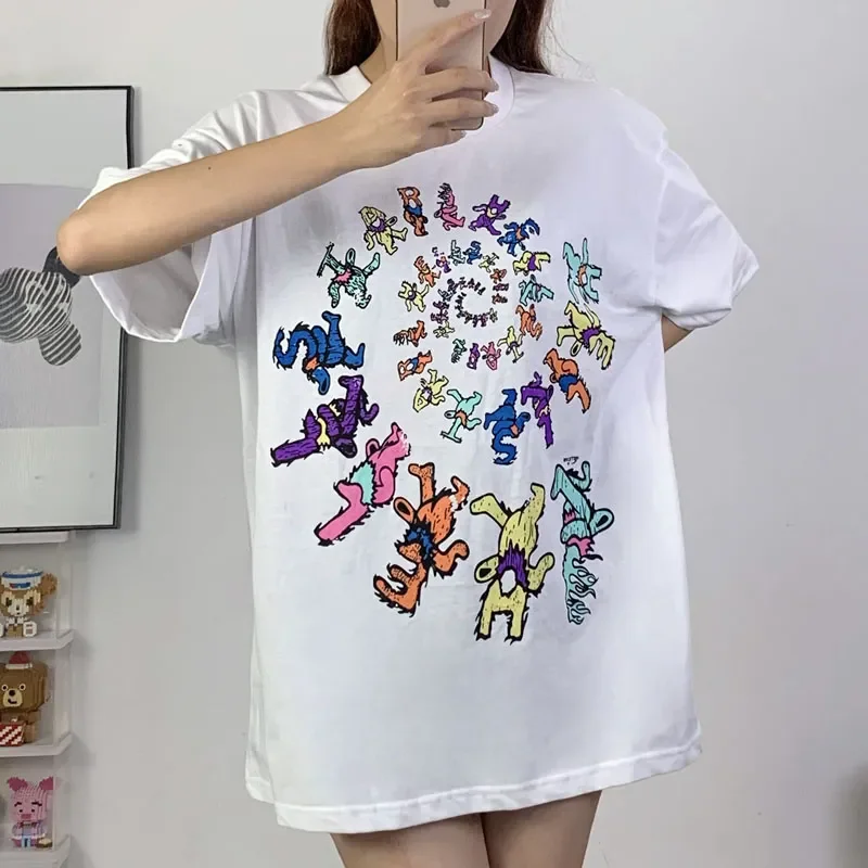 

Y2K Hellstar Correct 1:1 Label Print Little Bear High Quality Large 100% Cotton White Short Sleeve T-shirt