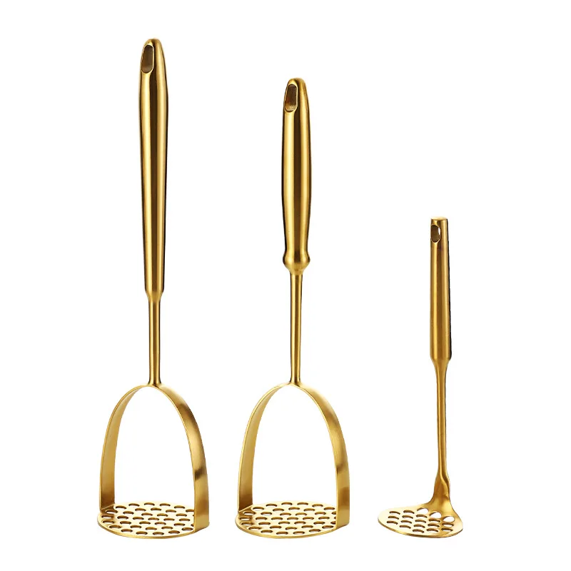 Gold stainless steel potato masher ricer: the perfect tool for smooth, creamy mashed potatoes