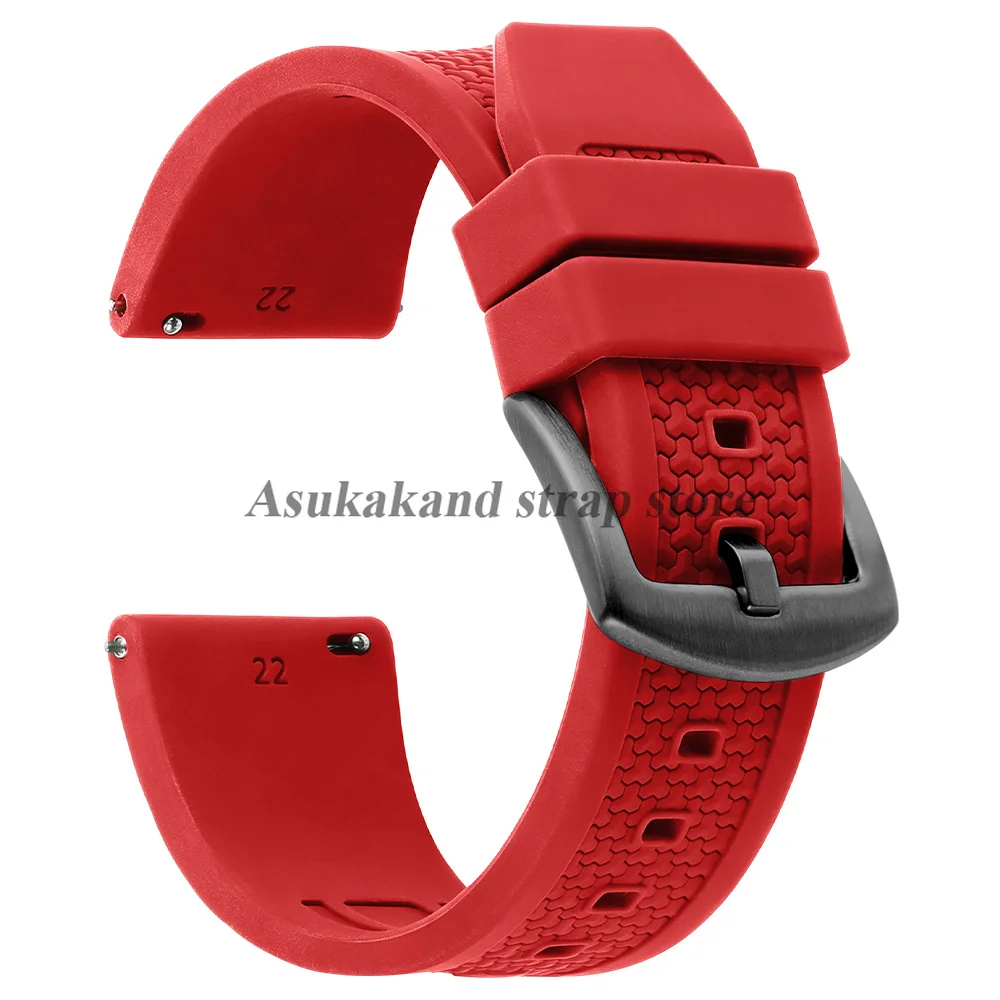 Enhanced Silicone Sport Watch Band with Quick Release - Men's Rubber Bracelet