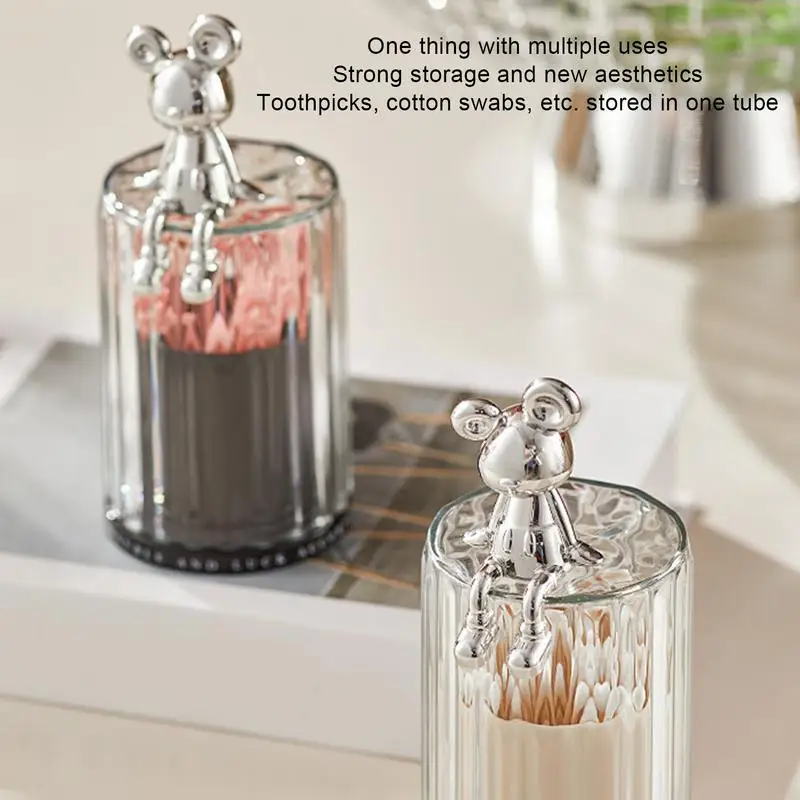new Bear Cotton Pad Holder Cotton Swab Rod Storage Box Cosmetics Jewelry Bathroom Qtip Makeup Container Lipstick Organizer Box 6