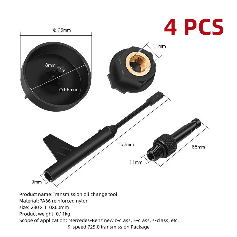 Transmission Oil Filling Tool For Mercedes Benz 725.0 9-Speed Oil Change Tools Change Transmission Oil Filler Tool for 9G-Tronic 3