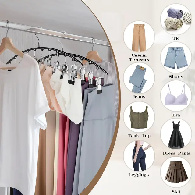 1/2/3PCS  Legging Organizer for Closet, Pants Hangers with10 Clips Holds Space Saving Hanging Closet Organizer 5