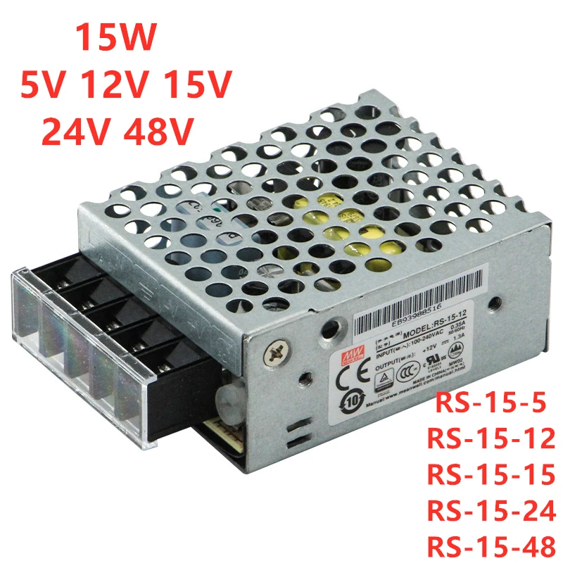 MEAN WELL 15W 5V 12V 15V 24V 48V Single Output Switching Power Supply ...