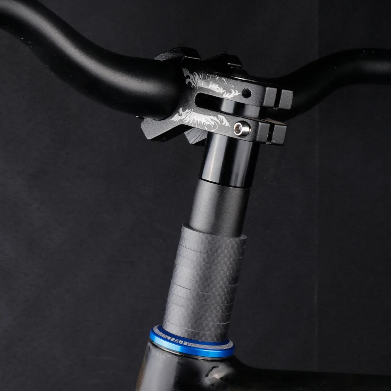 Bicycle Handlebar Stem Height Extender CNC-machined Anodized Alloy Adapter Glossy Carbon Fiber Fork Hidden Riser MTB Road BMX