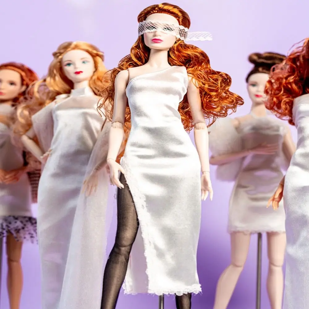 White Doll Party Dress for 30cm BJD Dolls