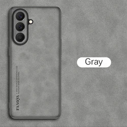 Elegant Sheepskin Leather Soft Silicone Frame Back Cover - Samsung A27 5G (Gray - 03)