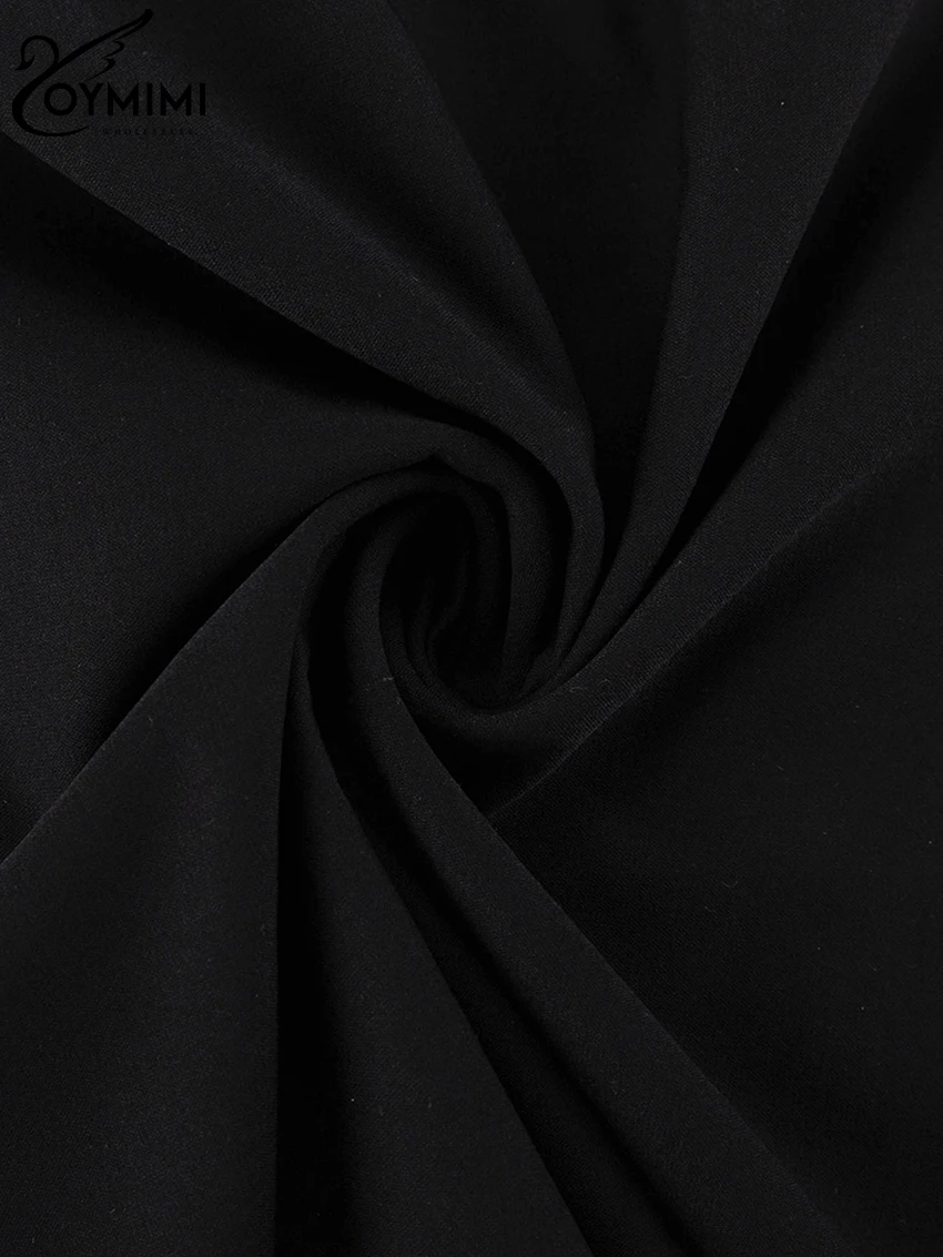 Oymimi Fashion Slim Black Rayon Skirts For Woman Elegant High Waist Long Skirt Casual Simple Skirt Female Clothing Streetwear