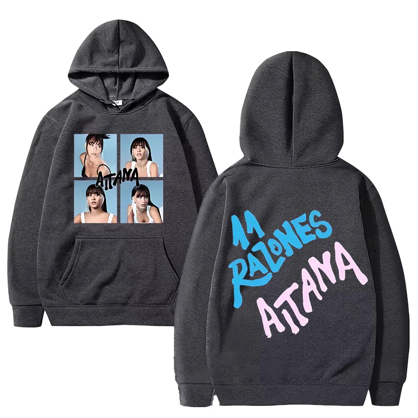Singer Aitana Ocana Double Sided Print Graphics Hoodie Men Women harajuku Fashion Fleece Long sleeve Unisex pullover Sweatshirt