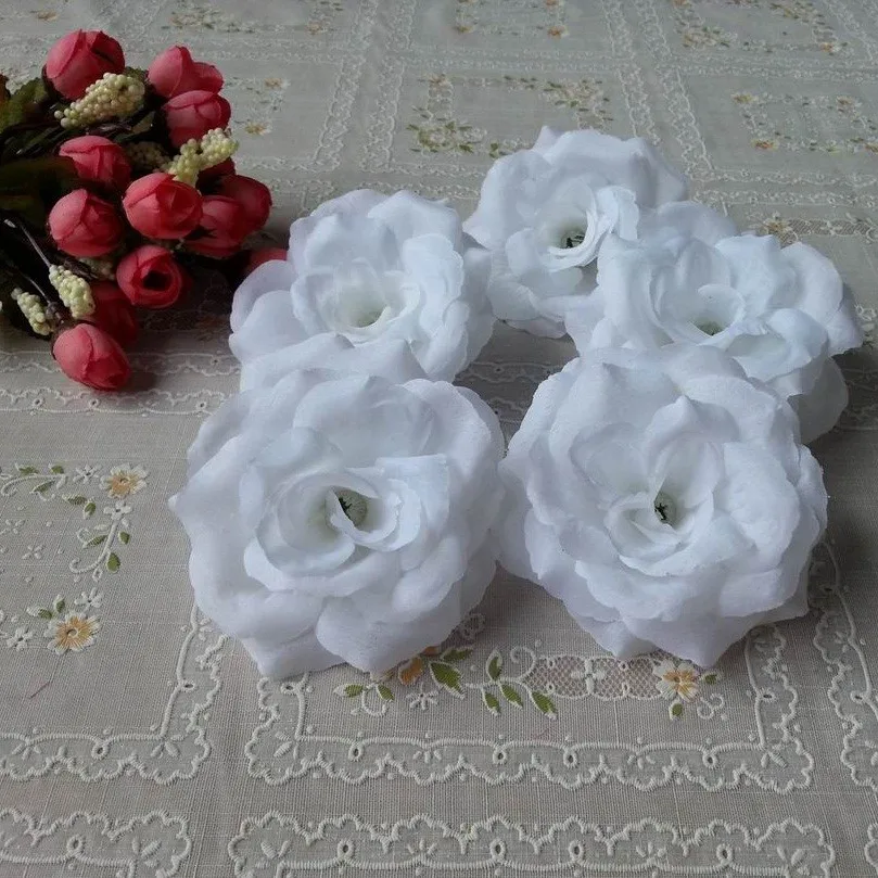 Elegant Dark Blue Silk Rose Flowers - Set of 10 for Wedding and Home Décor