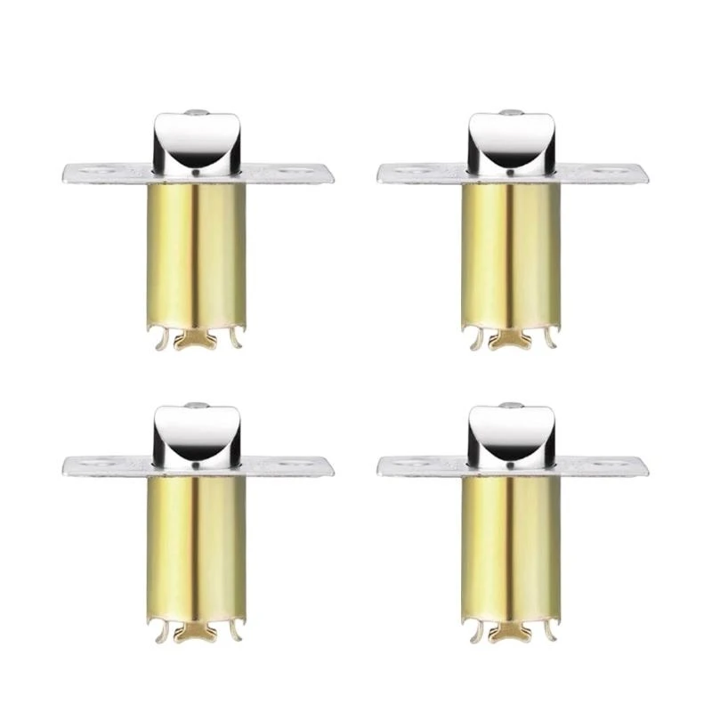 652F 4Pcs Round Balls Door Knob Body Lock Cores Single Lock Body Tongue Replacement Locking Tongue Fitting Easy to Install