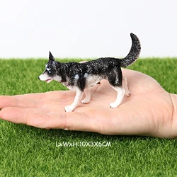 Realistic Dog Figurine Collection - Labrador, Golden Retriever, Shiba Inu, Schnauzer, Poodle Décor & Party Favors (Husky male)