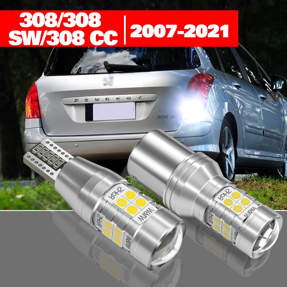

For Peugeot 308 SW 1 2 CC 2007-2021 2pcs LED Reverse Light Backup Lamp Accessories 2011 2012 2013 2014 2015 2016 2017 2018 2019
