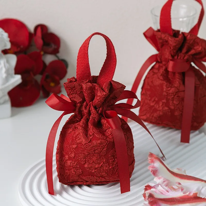 10/30/50Wedding Candy Box Sugar Bag with Handles Party Favors Packaging Supplies Wholesale Gift Bags for Christmas Halloween 5