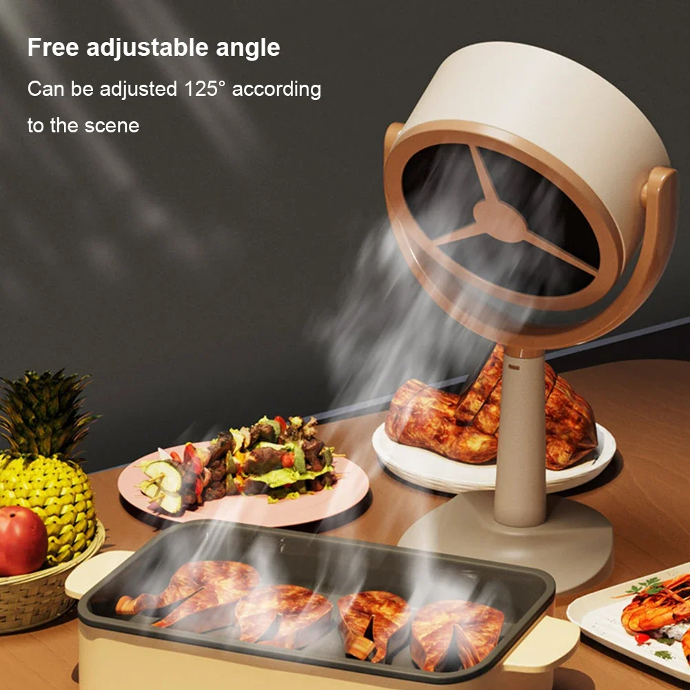 Desktop Range Hood Mini Adjustable Angle USB Rechargeable Small Cooker For Indoor BBQ Hot Pot