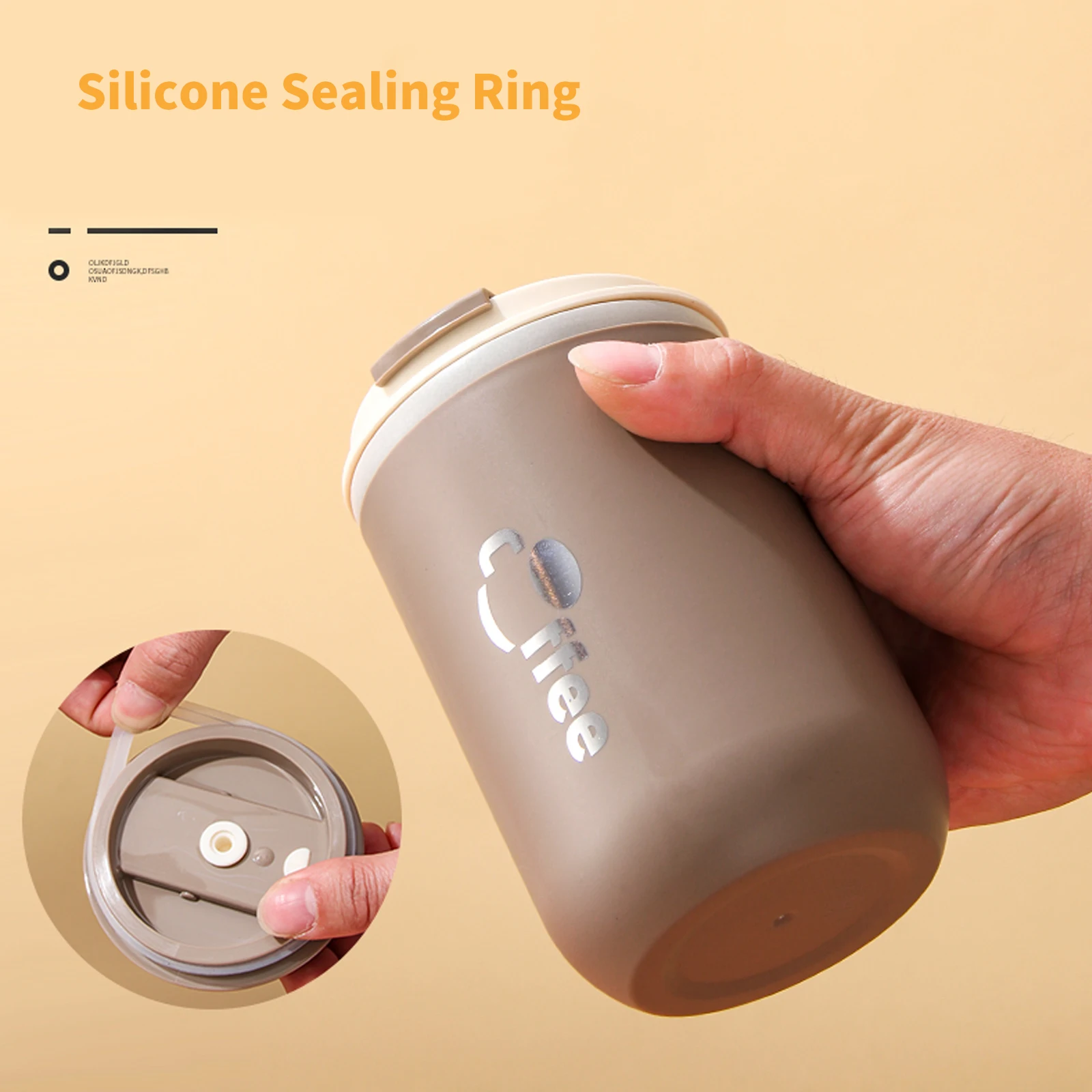 كوب قهوة من الفولاذ المقاوم للصدأ 304 مع شفاطة وغطاء، كوب ماء لحليب الشاي مانع للتسرب مع شفاطة، أدوات شرب المطبخ للأطفال والكبار