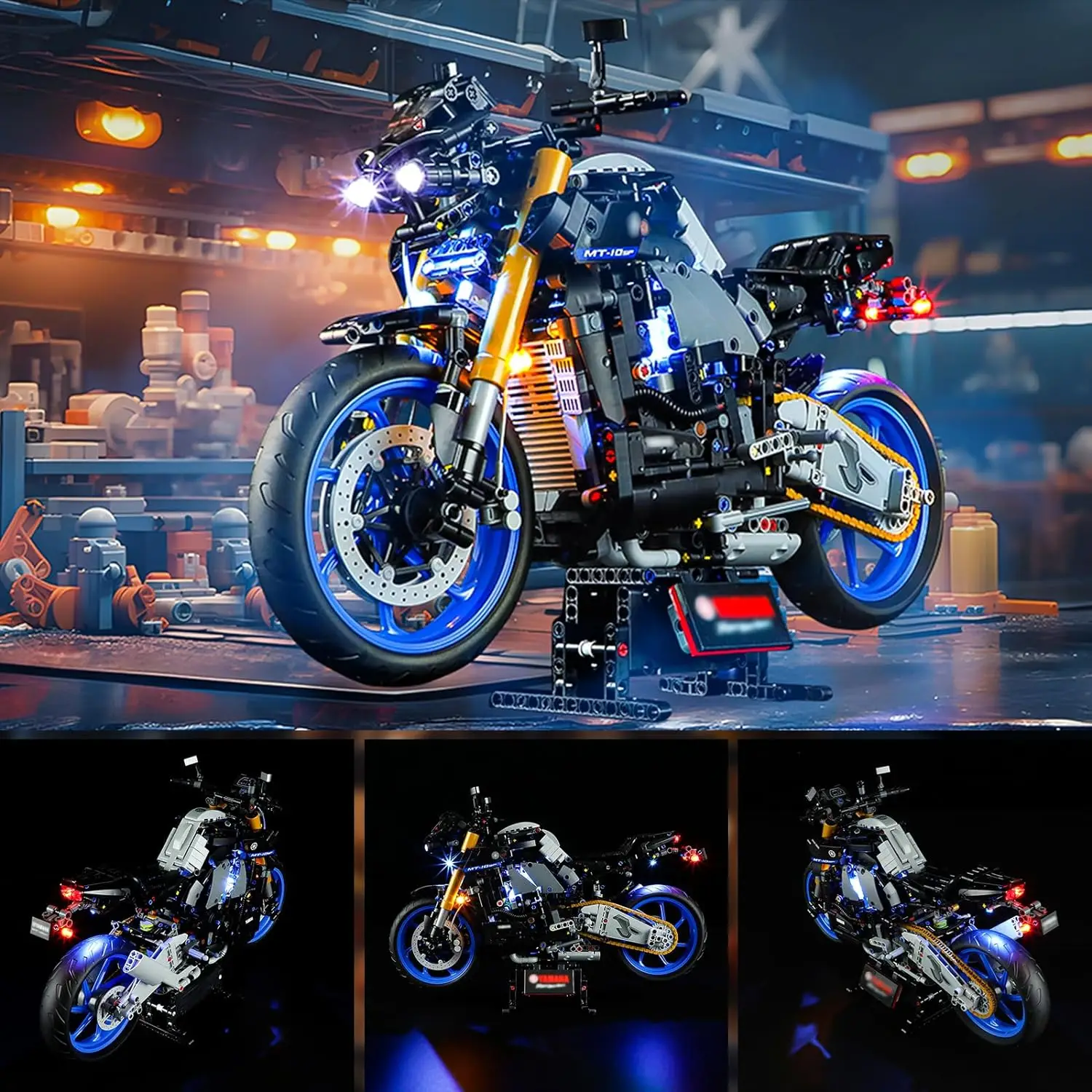 Фото Светодиодная лампа Hprosper 5 В для 42159 Technic Yamaha MT-10 SP, декоративная лампа для мотоцикла (конструктор в комплект не входит) №2