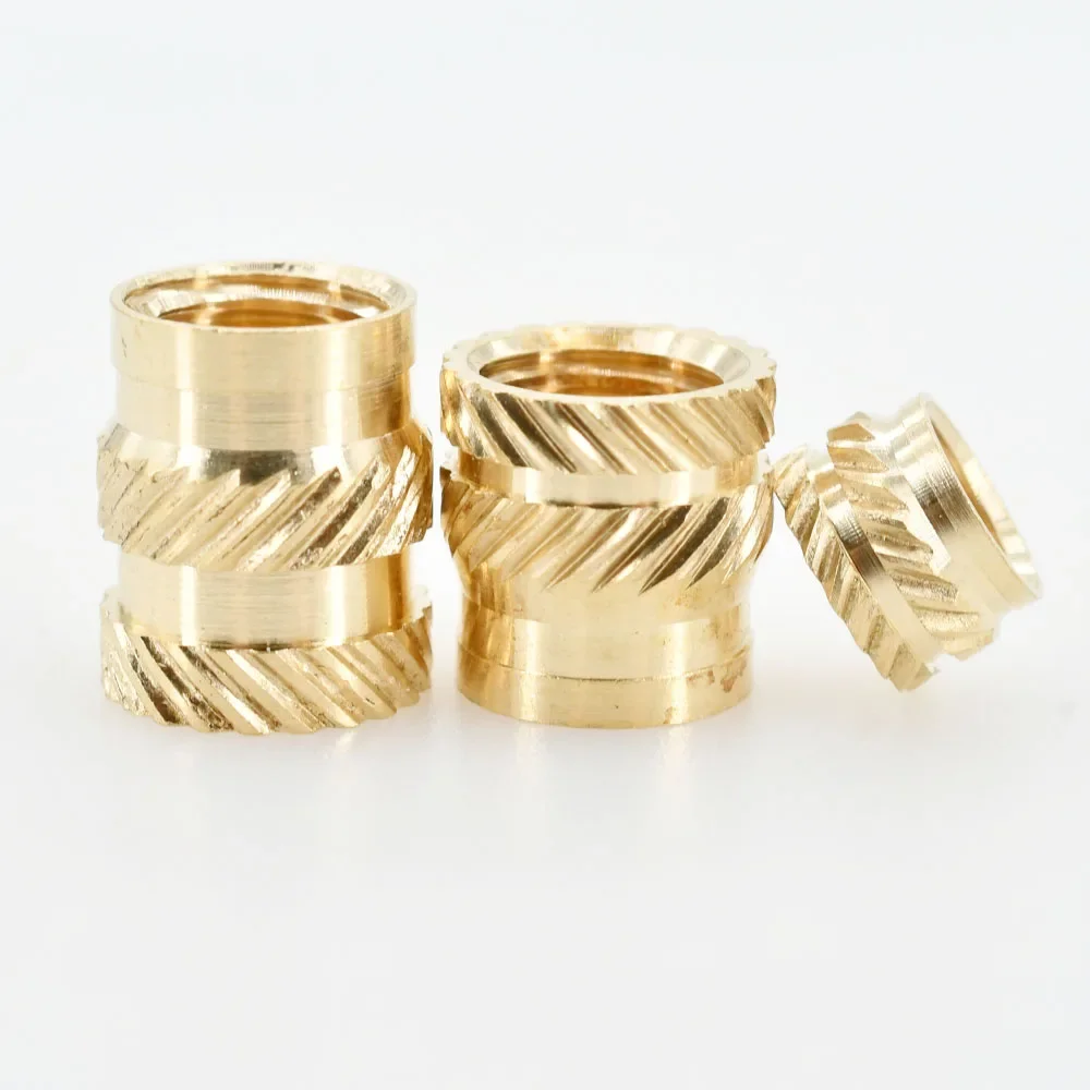 M2-M10 Brass Heat Insert Nut Double Twill Knurle Molding Injection Embedment Thread Hot Melt Nuts 3d Printer