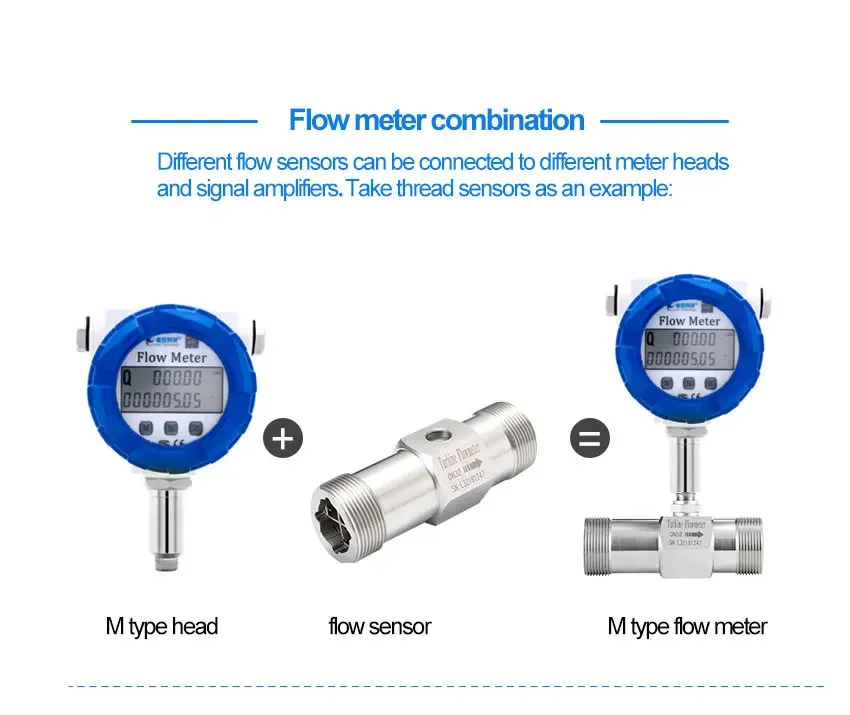 Flange Connection 304 SS Turbine Flow Sensor Water Fuel Oil Diesel Flowmeter Pu