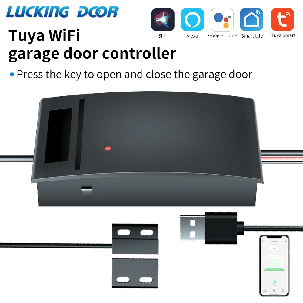 WiFi Tuya Garage Door Controller APP Remote Control Garage Door Opener Remote Voice Control Work with Alexa Google Home