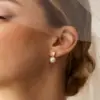Boucles d'oreilles pendantes en perles dorées pour femme, plaqué or 14 carats, élégantes et simples, idéales pour mariage ou cérémonie, pour mariée tendance