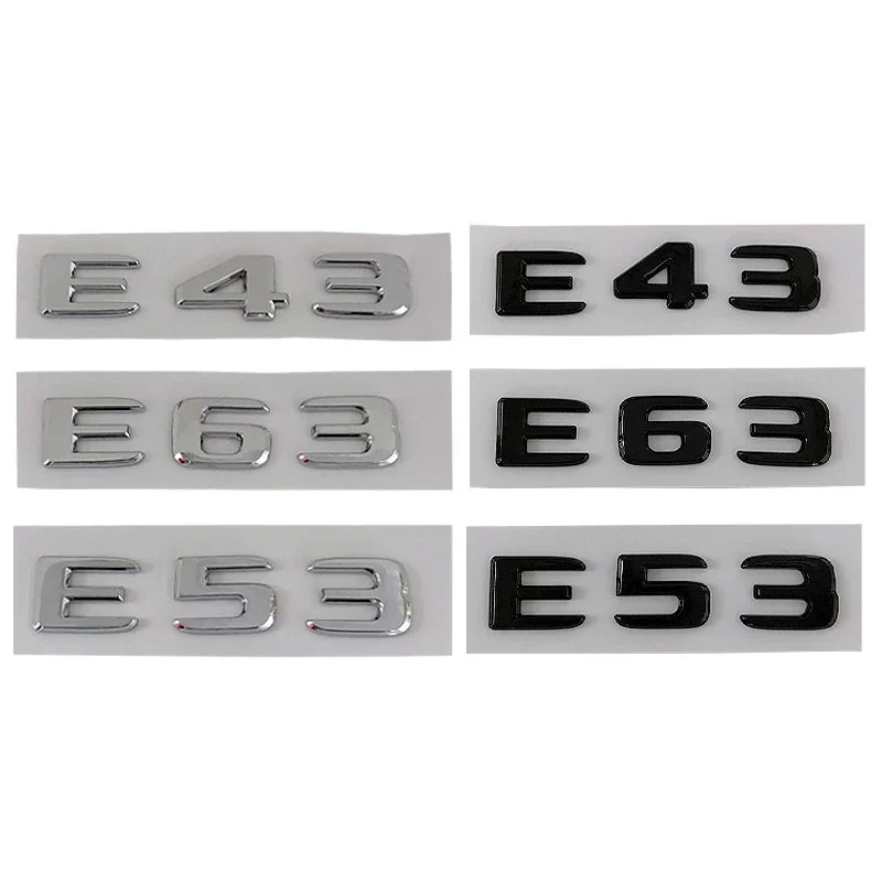 

3D ABS Black Chrome Letters Car Sticker Rear Trunk Emblem Badge For Mercedes AMG E Class W213 W212 E43 E53 E63 Logo Accessories