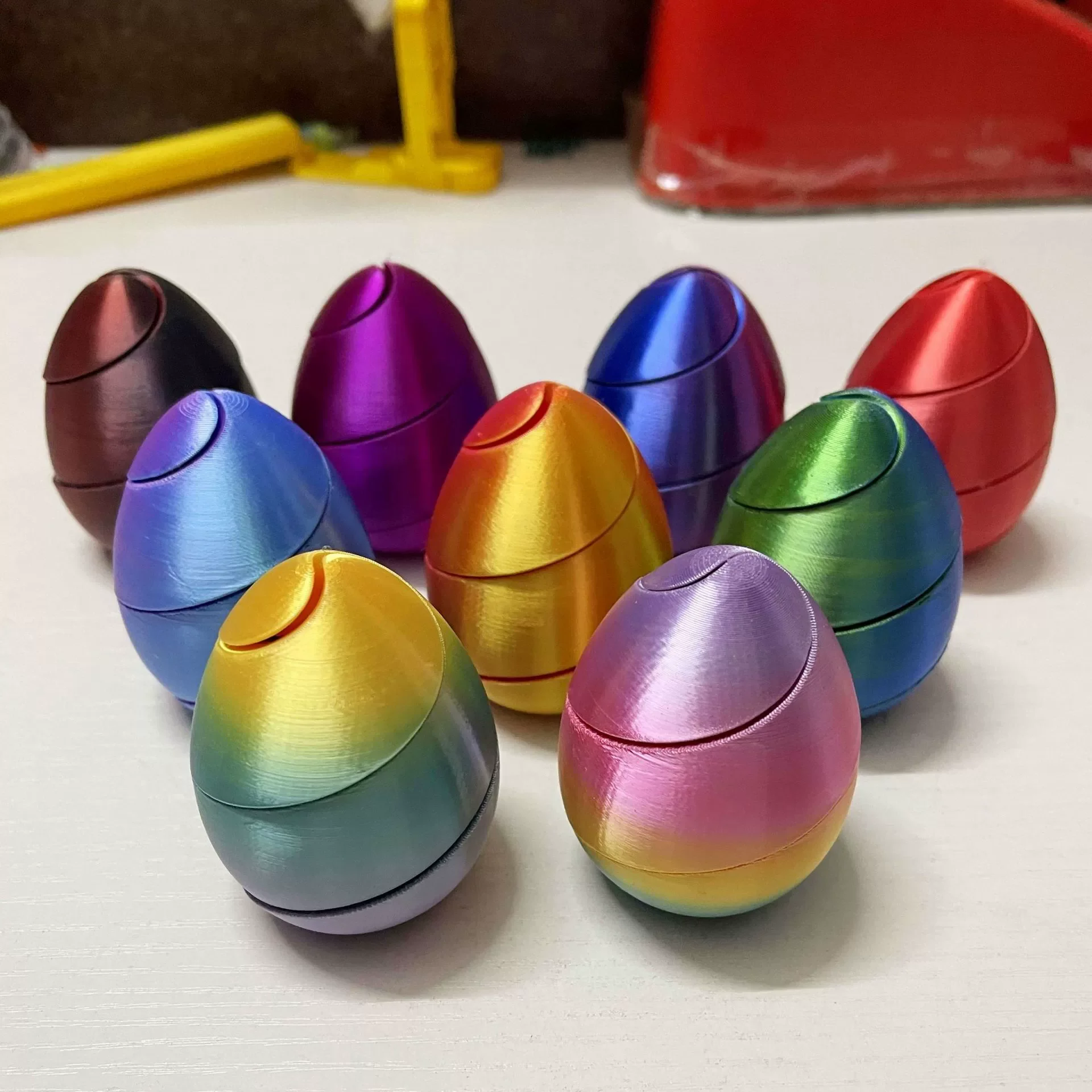 Fidget Toy 3D Print Spiral Eggs Impossible Shuttle Toys Passthrough Sculpture Mini Vortex Thread Illusion Home Desktop Decor