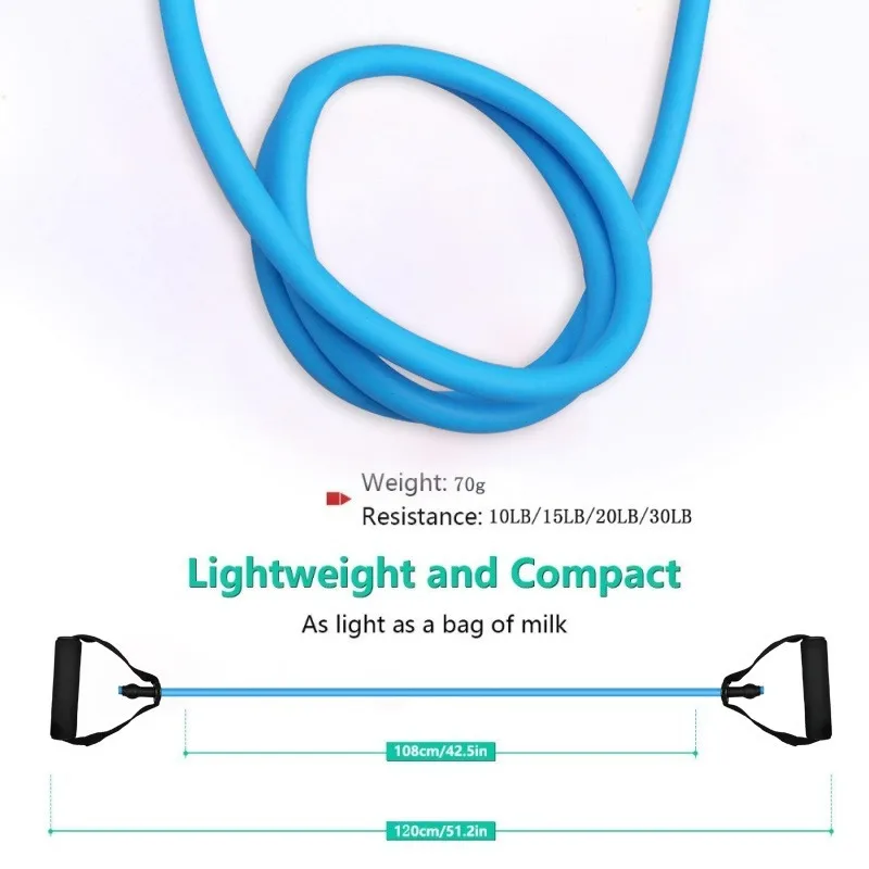Yoga Elastic Band 5 Levels Resistance Bands with Handles