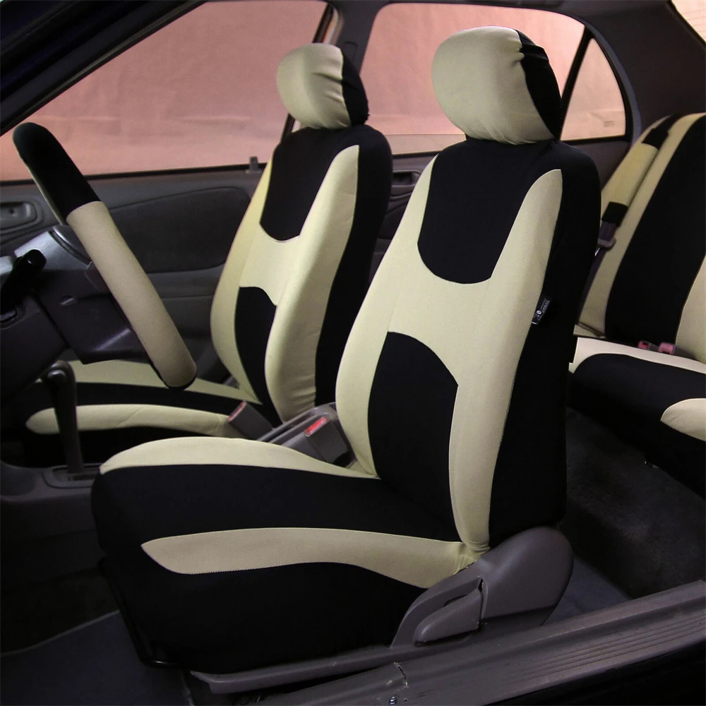 

14 Pieces Car Seat Covers for Auto SUV Van Truck 3 Row Beige