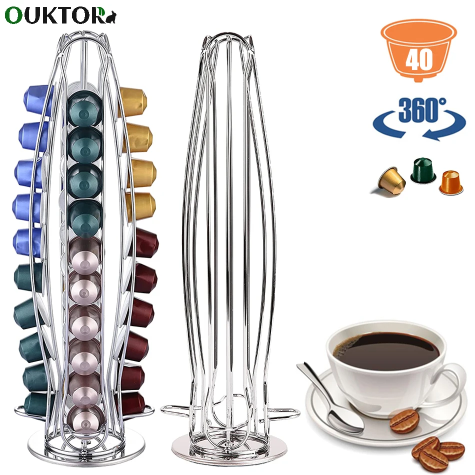 Coffee Pods Nespresso Holder Coffee Capsule Dispensing Tower Stand Fits