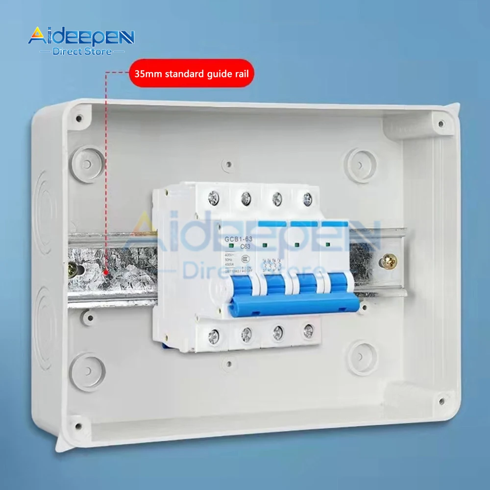 2/3/5/8/12 Ways Outdoor Waterproof Electrical Distribution Box Circuit Breaker MCB Power ABS Plastic Junction Wire Box IP65 for Electrical Junction Box Electrical Box Electrical Distribution Box