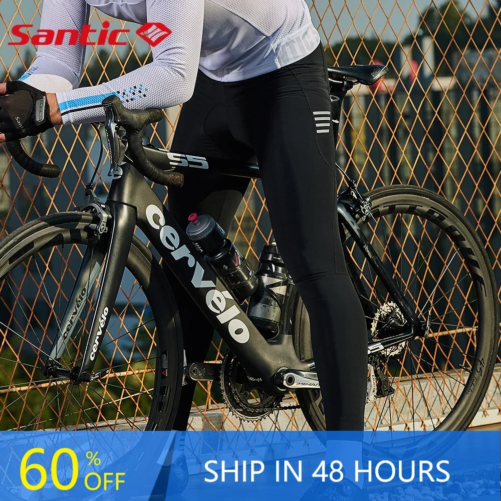 

Santic Men Cycling Pants Spring Outdoor Sports MTB Riding Bicycle Breathable Trousers Reflective Quick-drying Road Bike Pants