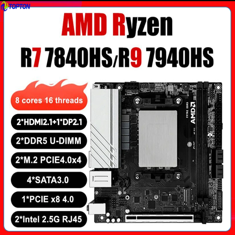 Topton-NAS-Firewall-ITX-Motherboard-AMD-Ryzen-9-7940HS-7-7840HS-2xNVMe ...