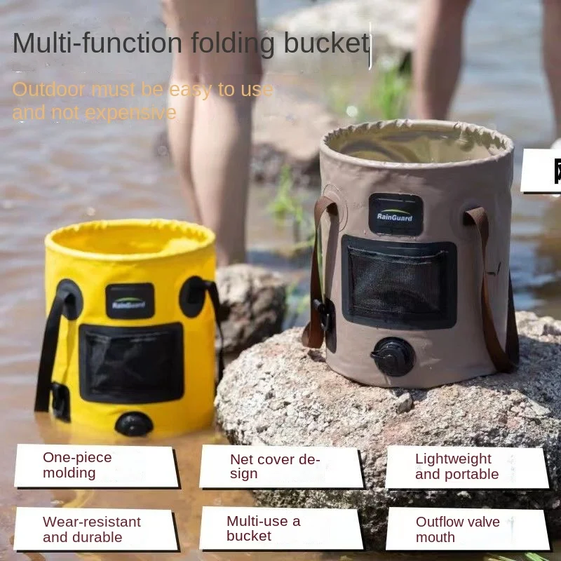 Foldable Outdoor Car Wash Bucket, Travel Water , Car , Outdoor Portable Fish