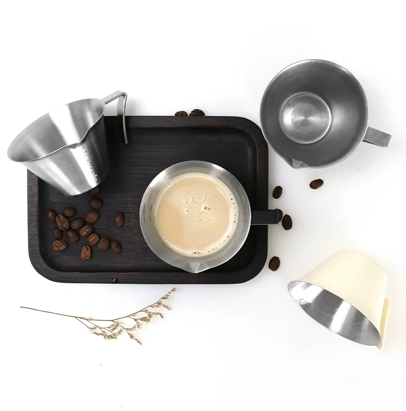 Kaffee Messbecher Edelstahl Espresso Extraktion becher mit Waage Milch krug Krug Home Küche Barista Zubehör Werkzeuge – Detail 9