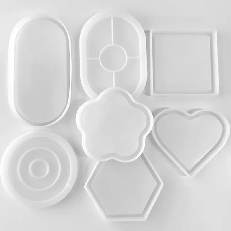 DIY Oval Tray Mold Storage Box Silicone Mold Oval Coaster Crystal Ashtray Cement Flower Pot Resin Casting Plaster