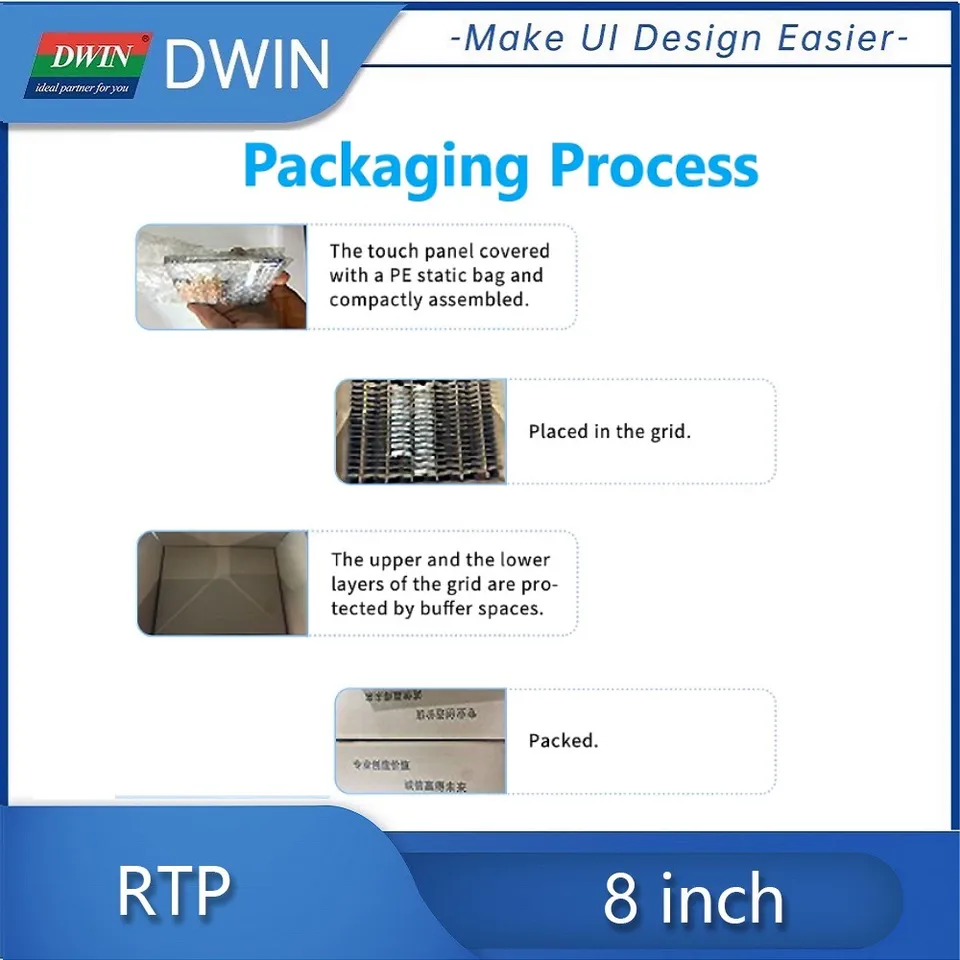 Pannello Touch Resistivo 4 Fili 8 Pollici Per Display AT080TN52