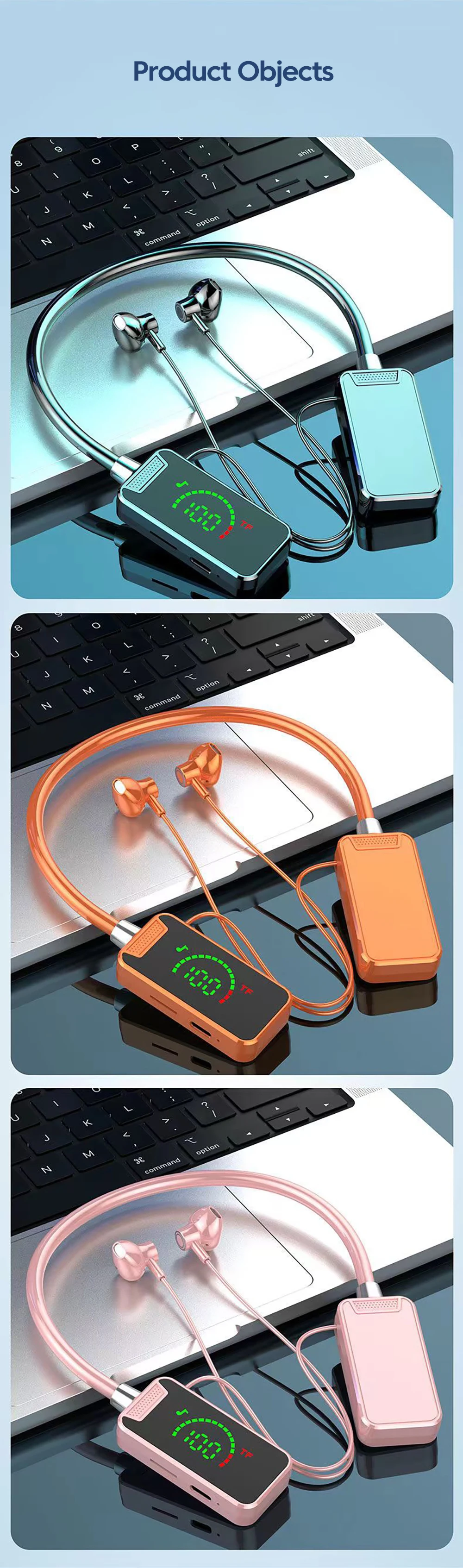 Description Picture 4 of itemWireless Bluetooth 5.3 Headphone Neckband Earphone HIFI In-Ear Long Standby Battery Handfree Headset With Mic Support SD Card