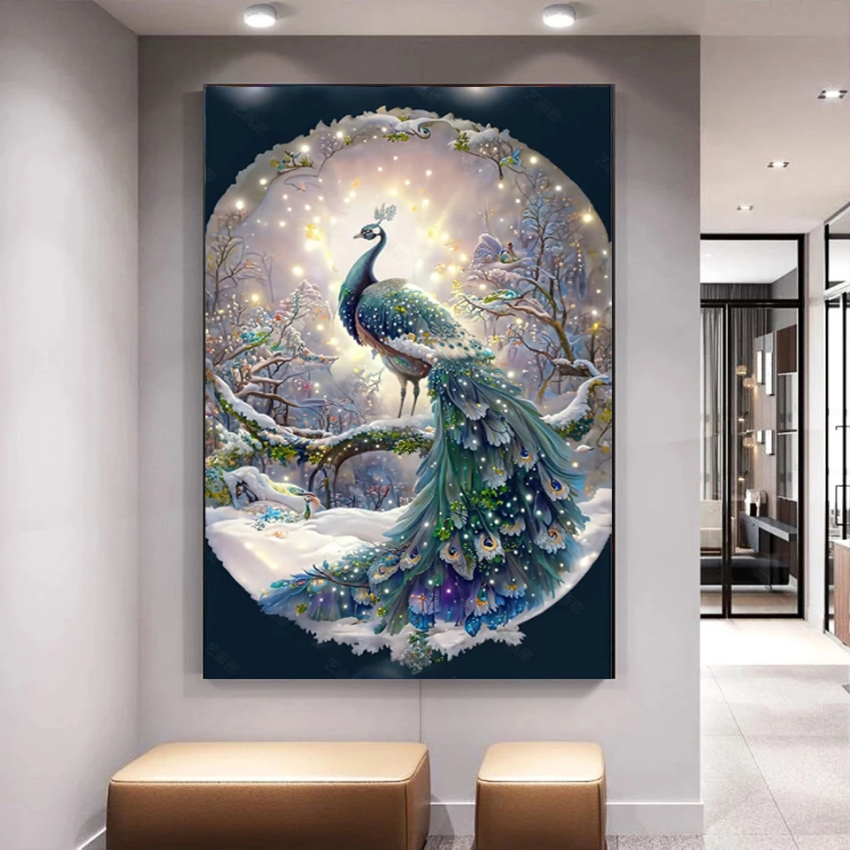 DIY Peacock 5D Diamond Painting Full Square/Round Drill Mosaic