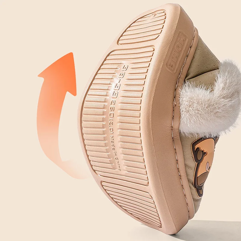 Capibala Waterproof Cotton Padded Shoes Women Indoor Lightweight Soft Sole Warm Plush Slipeprs Woman Outdoor Non Slip Snow Boots