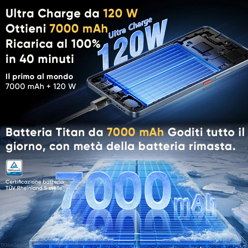 realme GT 7TSmartphone 5G 2025 Nuovo Mediatek 8400-Max 7000Mah Titan Batteria 120W Ultra Charge 6.8'' 120Hz Display Versione globale - immagine 4