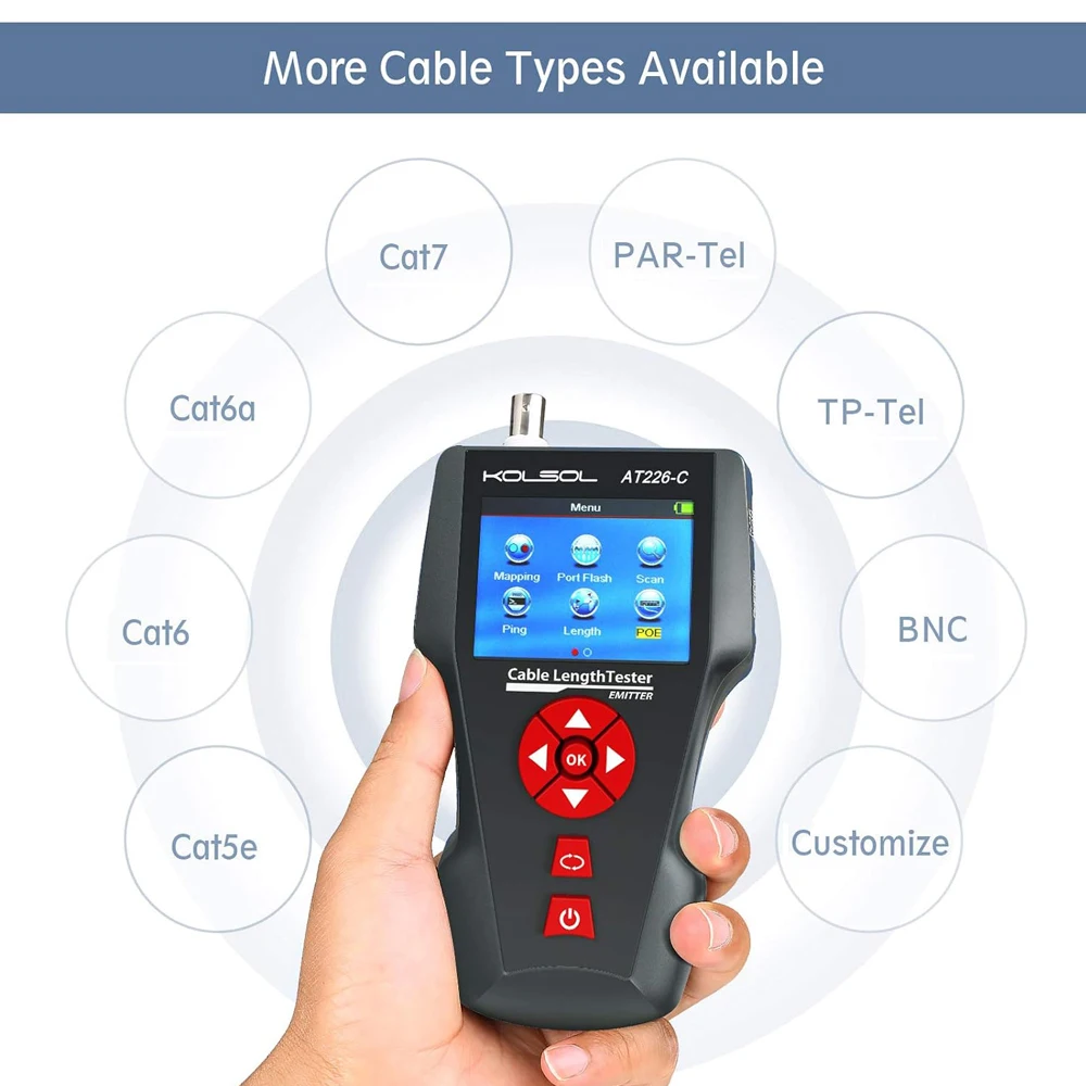 Noyafa NF-8601 Network Cable Tester Ethernet Cable Tracker with PoE/PING Function Measure Length Wiremap Tester Network Tools 5