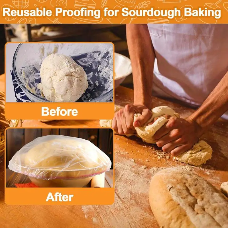 Bread Bowl Covers Sourdough Bread Baking Covers Multi-Purpose Food Cover Keeping Bags Stretchable Wrap Cover For Bakery Home