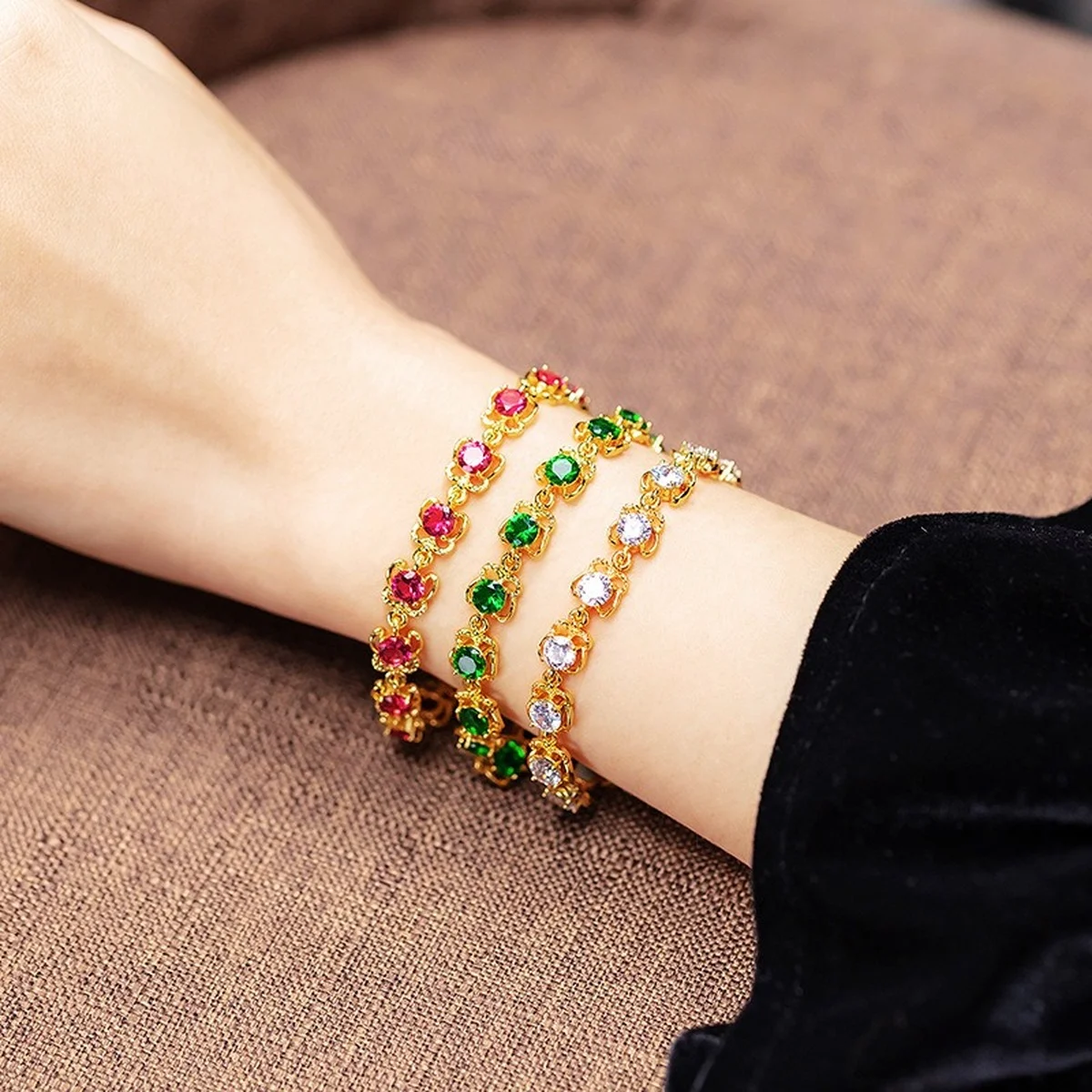 Emerald Gold Bracelet Women Xuping Jewelry Bracelets Xuping