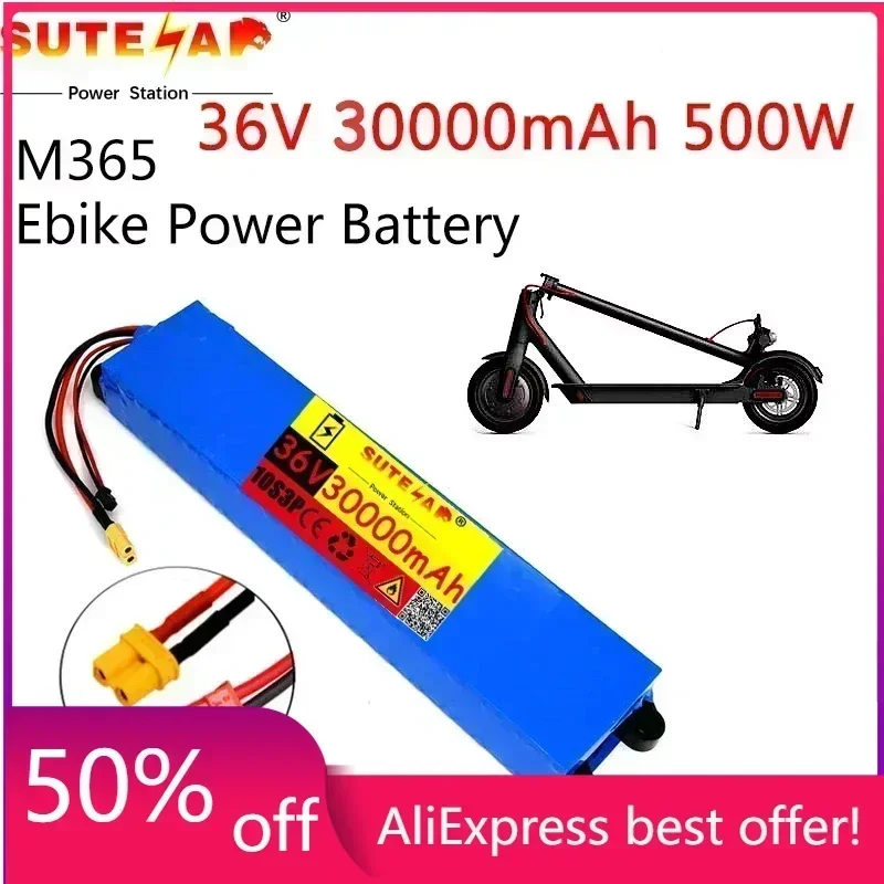 

36V Battery 30Ah 18650 lithium battery pack 10S3P 20000mah 500W Same port 42V Electric Scooter M365 ebike Power Battery with BMS