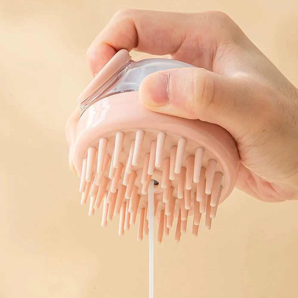 1Pc Pet Bath Brush Soft Silicone with Shampoo Dispenser Gentle Massage - PeticaDeals